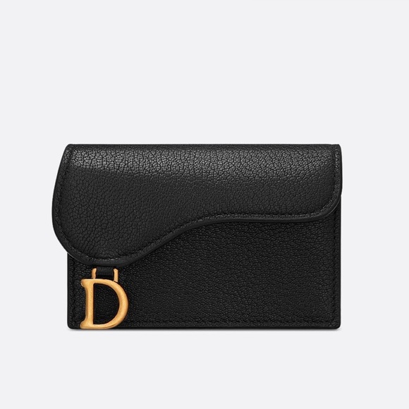 🖤Dior Saddle Bloom Card Holder Black Goatskin - Picture 4 of 17